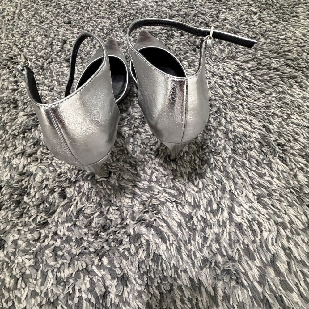 Zara Silver Women's Ankle Strap Heels Size 41/10 - Picture 4 of 9
